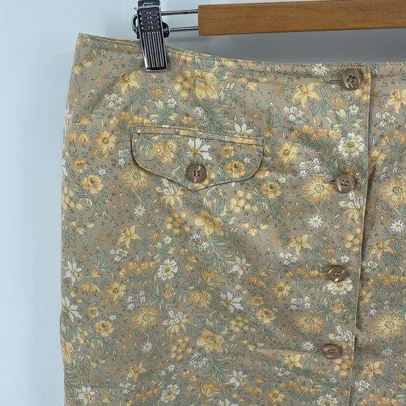 Vintage Liz Claiborne floral A-line button up mini skort sz 16 - Picture 2 of 6